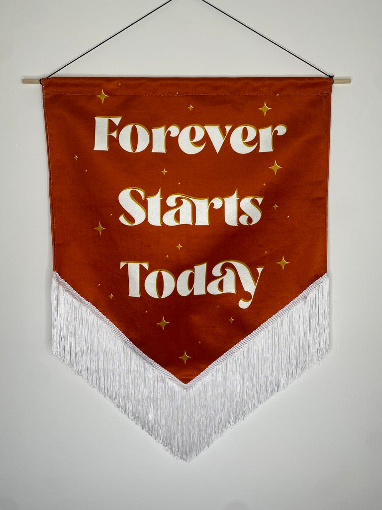 Forever | Rust Wedding Velvet Banner