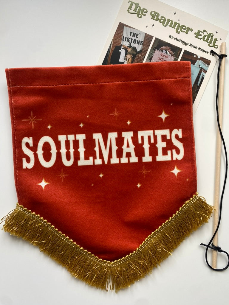 Soulmates | Rust gold velvet banner