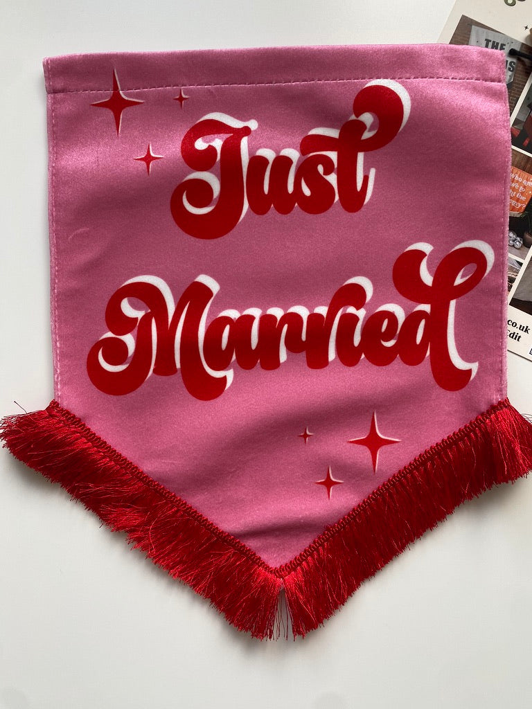 Just Married | Pink banner