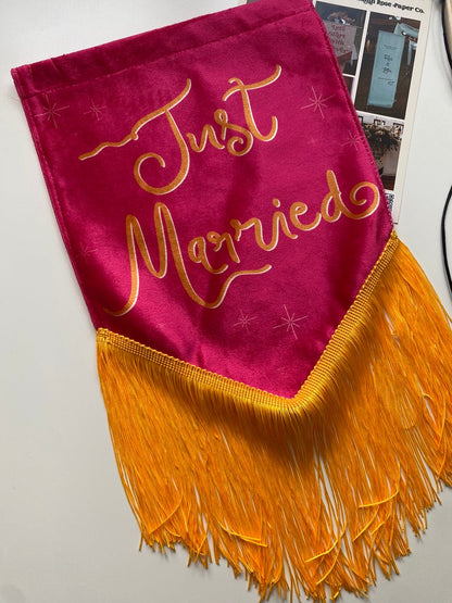 Just Married | Orange and Pink banner