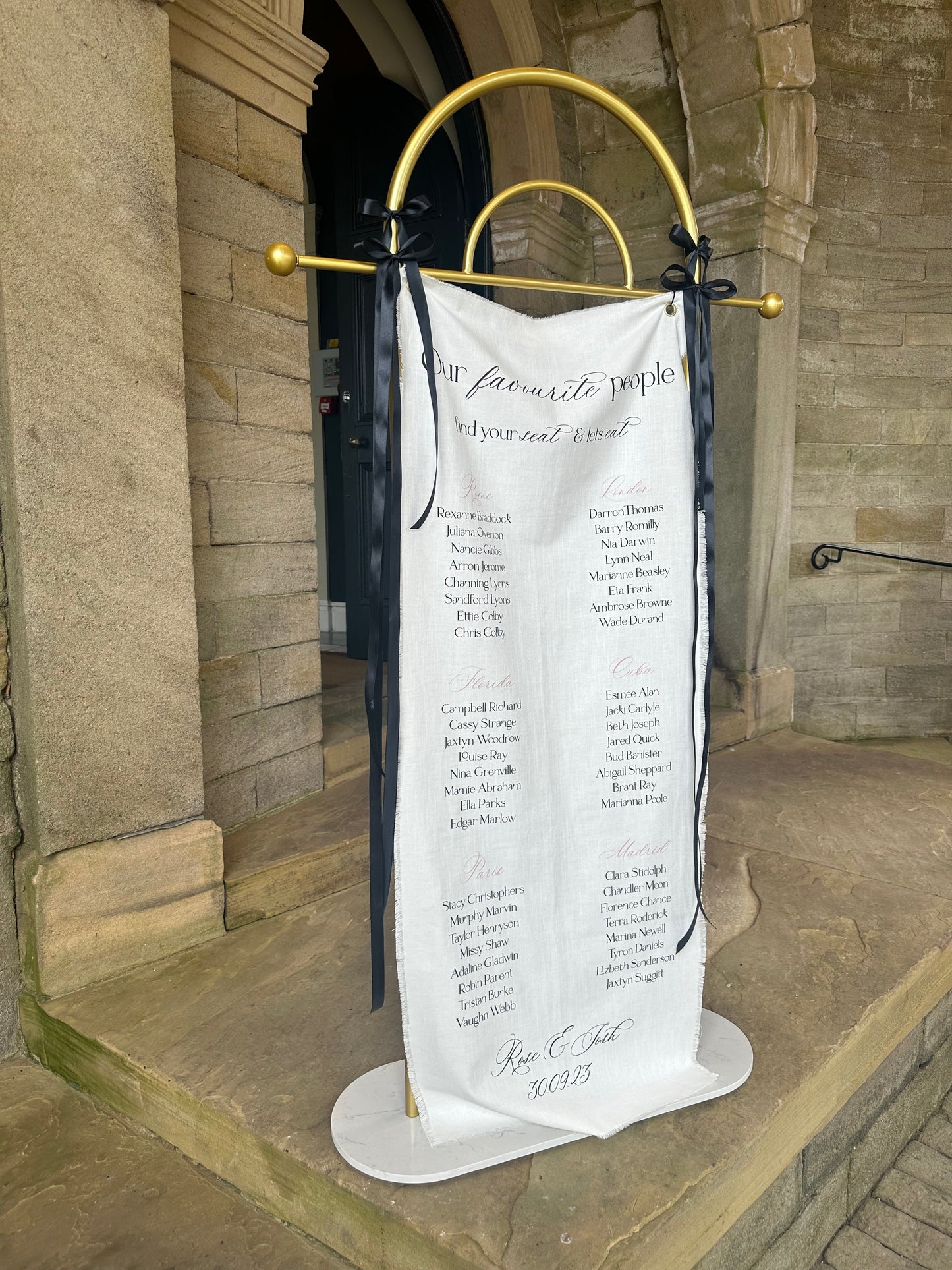 Luxury Linen Wedding Sign Banner