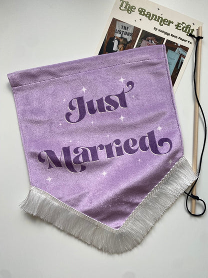 Just Married | Purple Lilac wedding banner