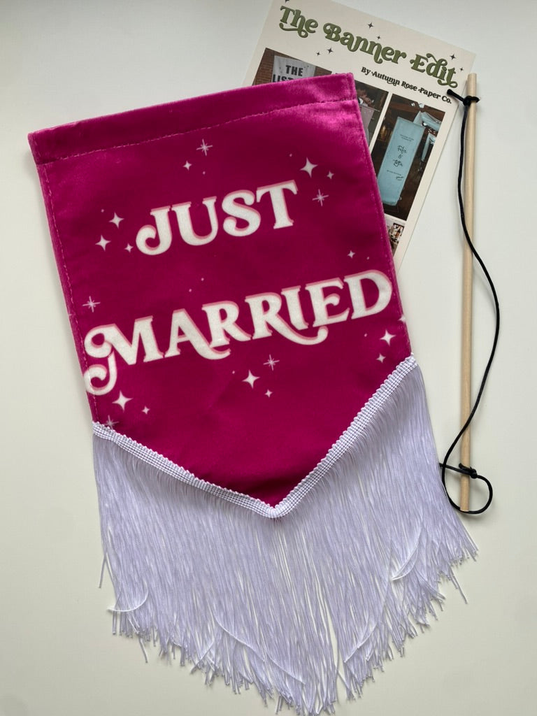 Just Married | Pink banner