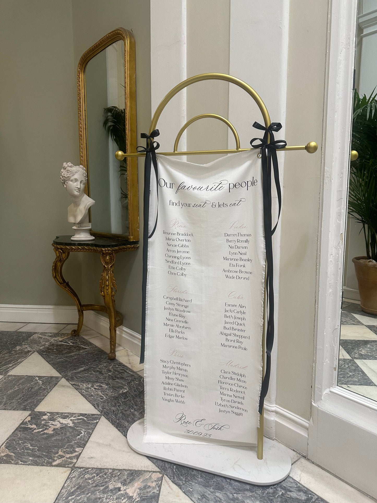 Luxury Linen Wedding Sign Banner