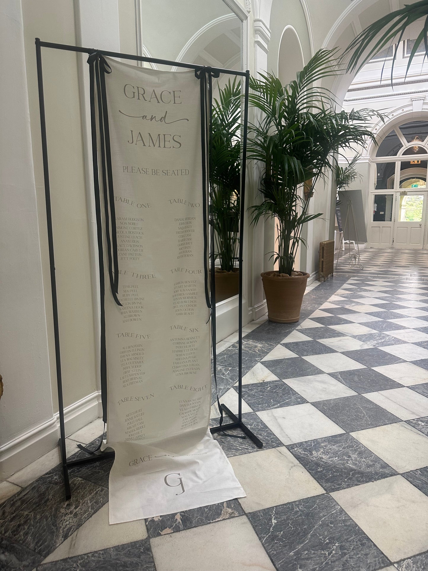 Luxury Linen Wedding Sign Banner