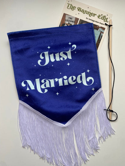 Just Married | Blue wedding banner