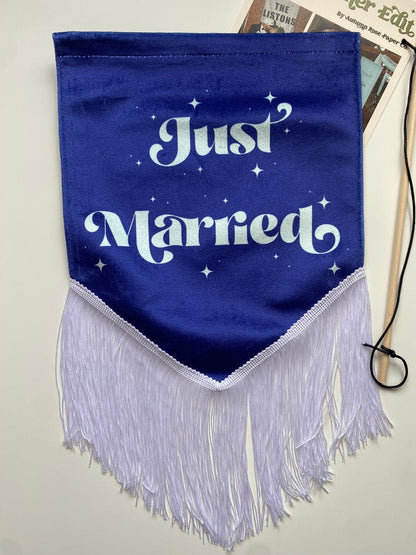 Just Married | Blue wedding banner