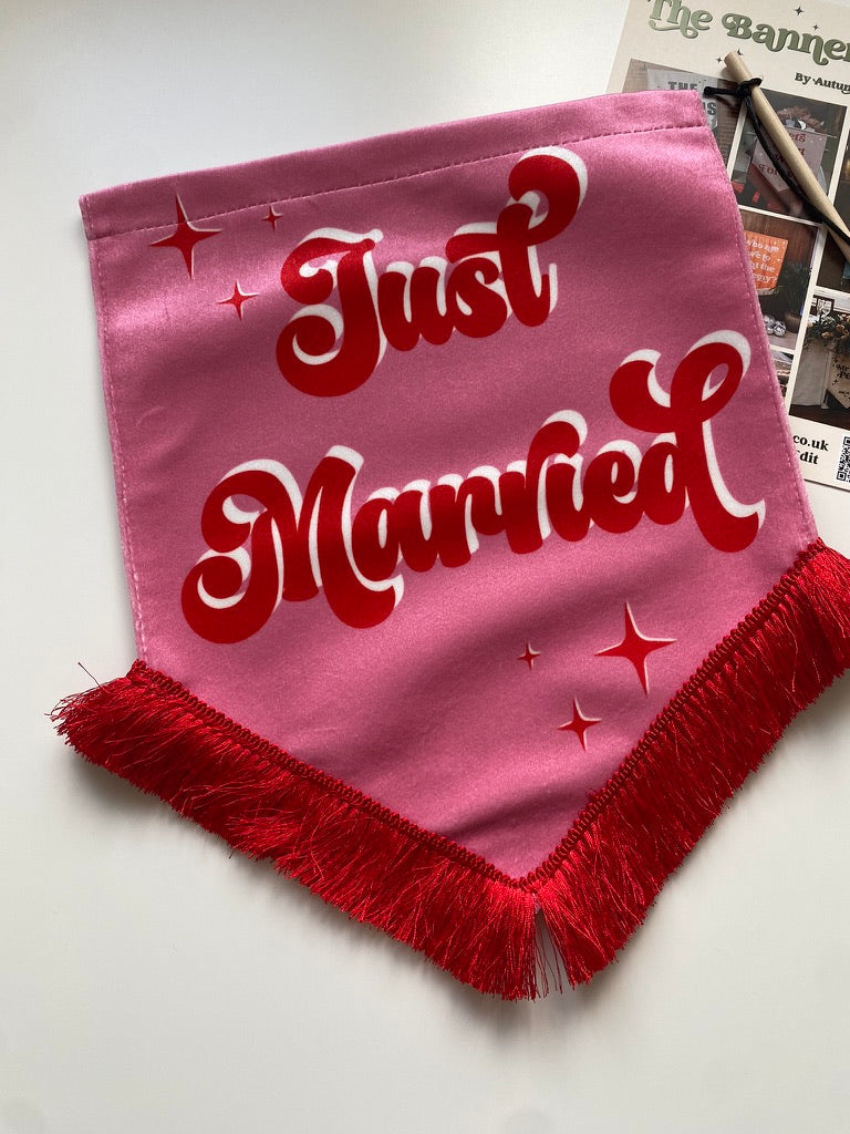 Just Married | Pink banner
