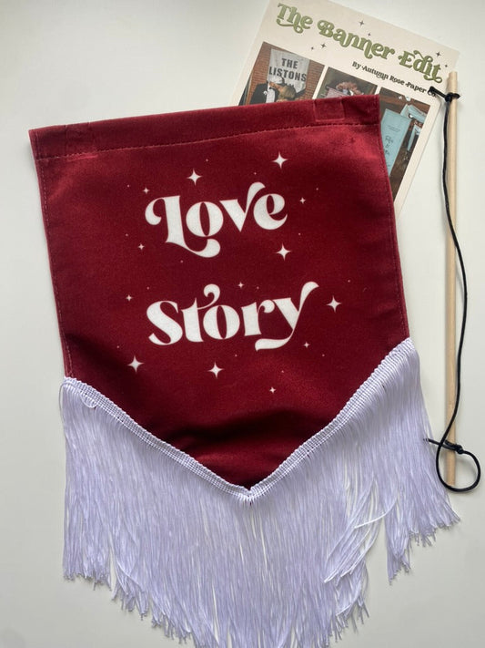 Love Story | Burgundy velvet banner
