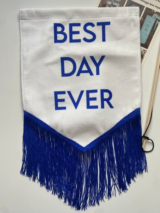 Best Day Ever | Blue Velvet Wedding Banner