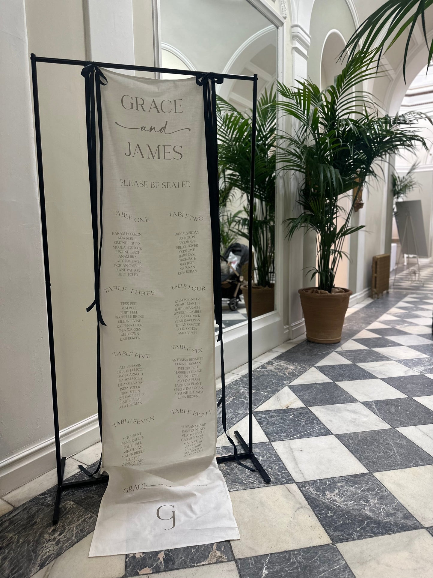 Luxury Linen Wedding Sign Banner