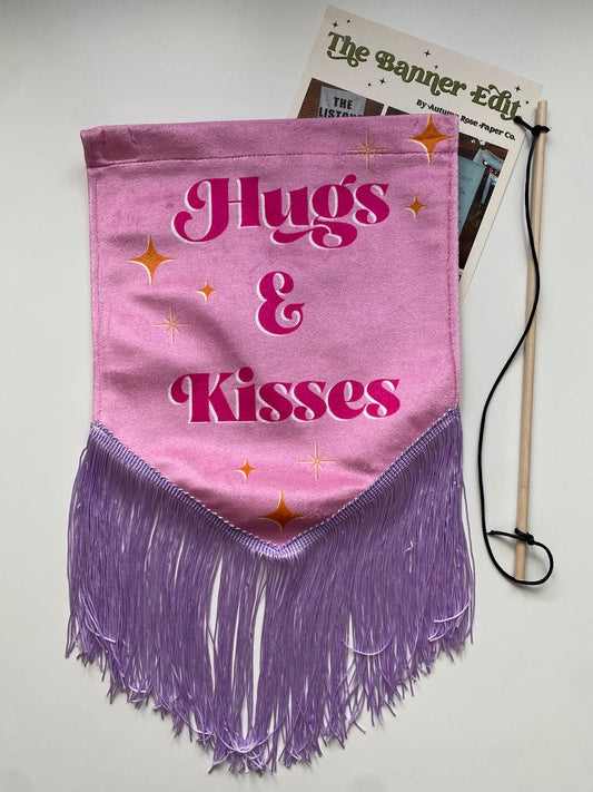 Hugs and Kisses | Pink and Purple wedding banner