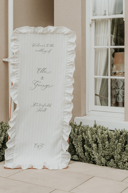 Ruffled Edge Wedding Banner