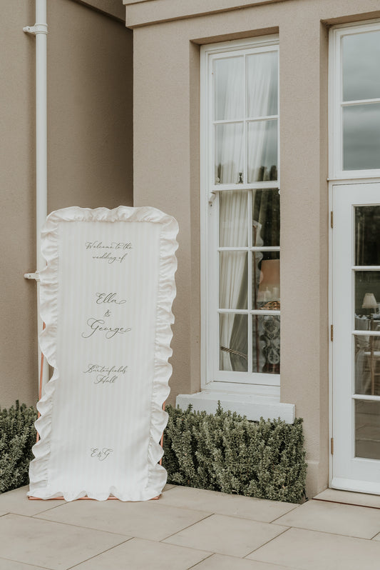 Ruffled Edge Wedding Banner