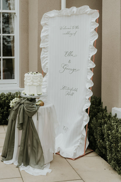 Ruffled Edge Wedding Banner