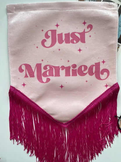 Just Married | Pink wedding banner