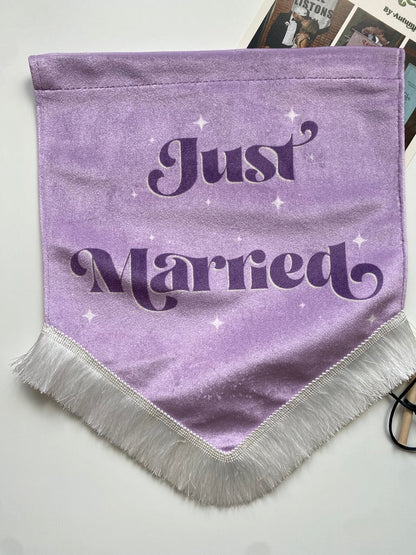 Just Married | Purple Lilac wedding banner