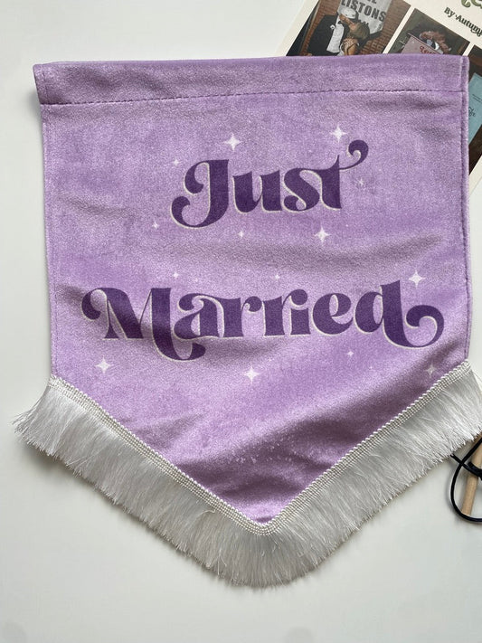 Just Married | Purple Lilac wedding banner