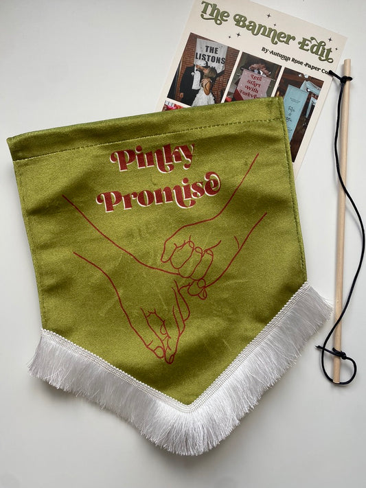 Pinky Promise | Green velvet banner