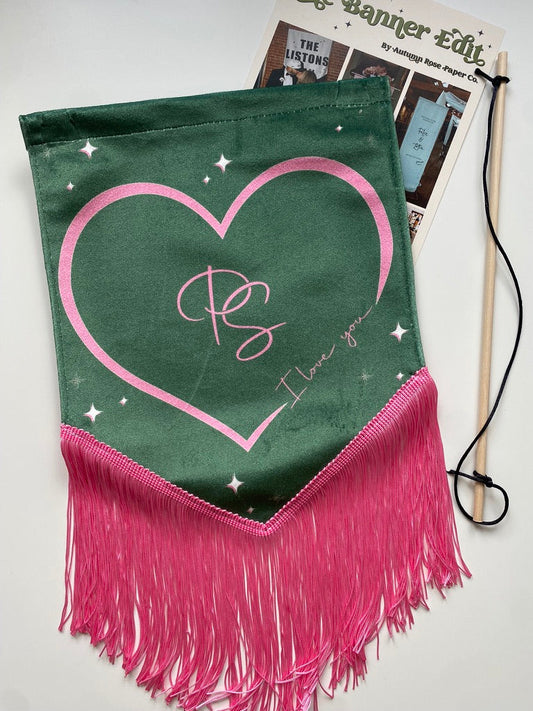 P.s I love you | Green and Pink wedding banner