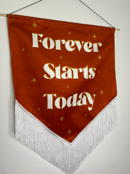 Forever | Rust Wedding Velvet Banner