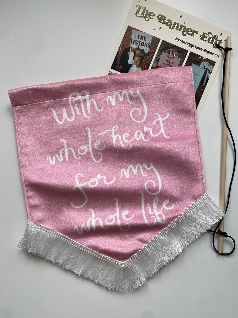 Whole heart | Pink velvet banner