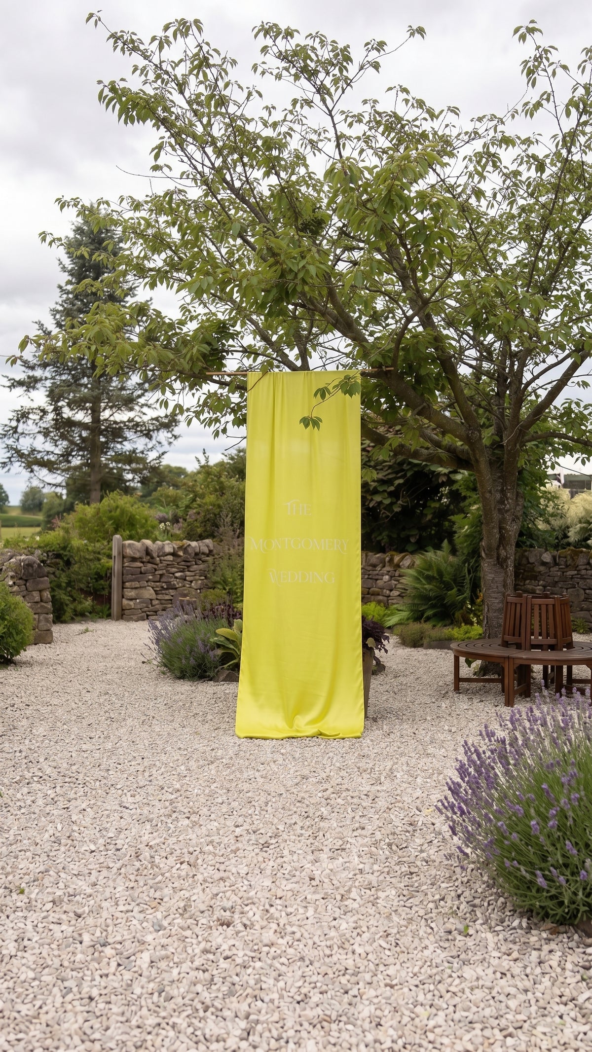 Silk Wedding Welcome Sign | Personalised Fabric Banner | Hemmed Edges | Custom Colour & Wording | Wedding Entrance Decor
