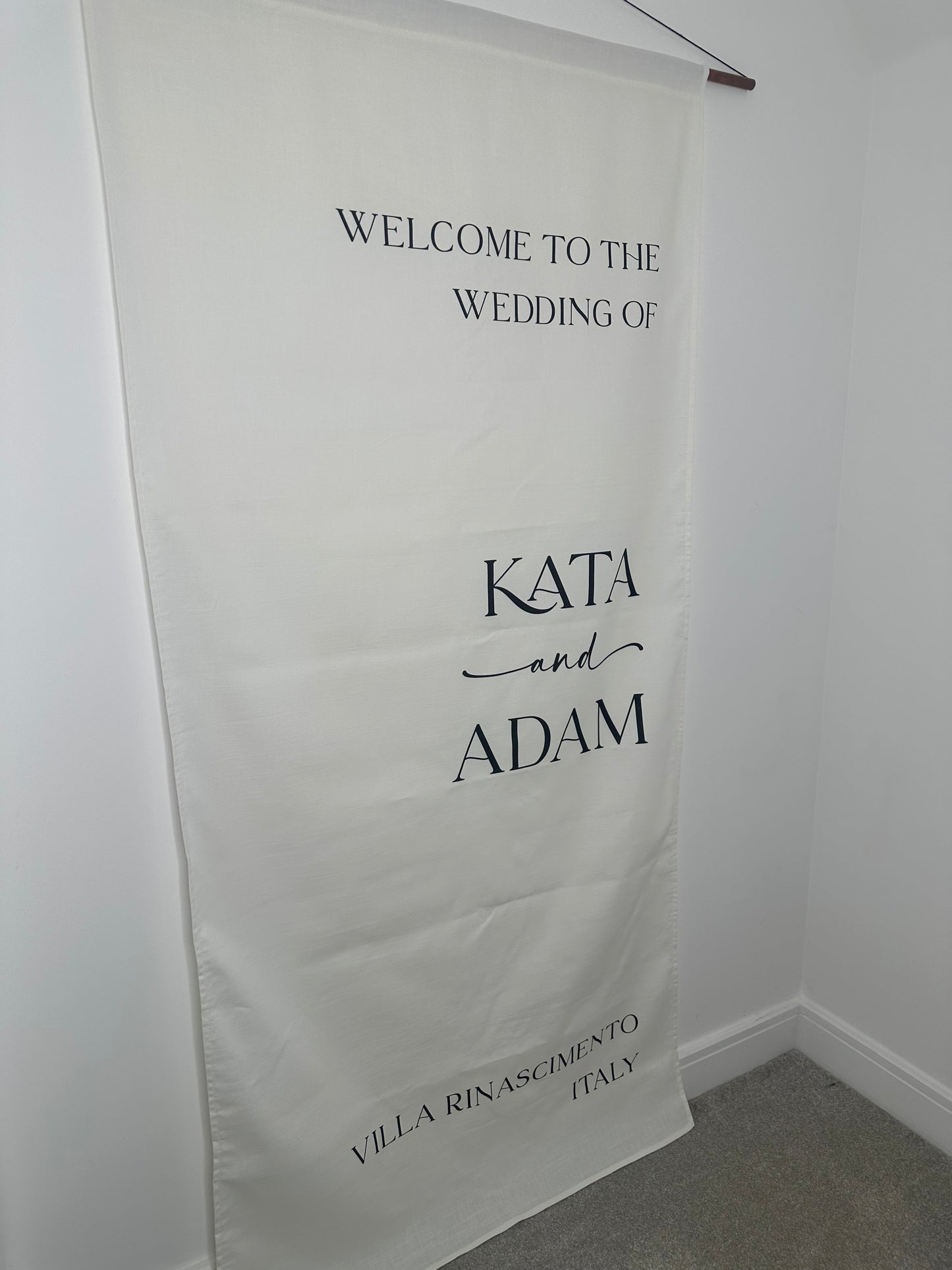 Luxury Linen Wedding Sign Banner